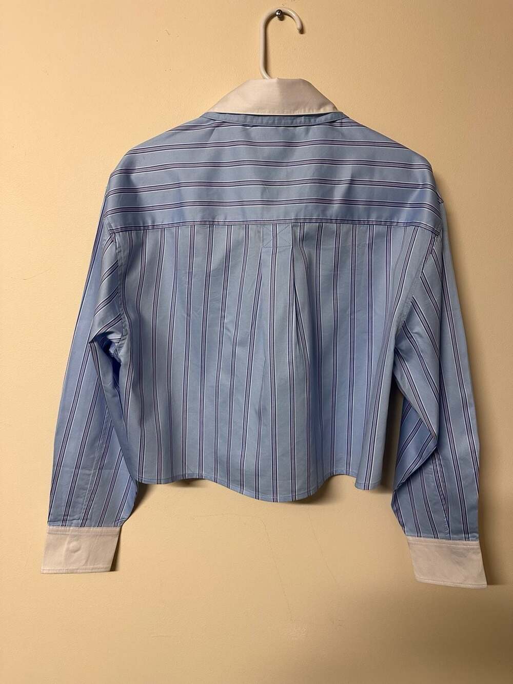 French Connection Long Sleeve Stripe Double Collar Button-Up Shirt - Picture 2 of 5